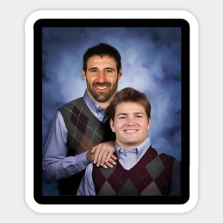 Mike Vrabel-Drake Maye Step Brothers New England Football Sticker